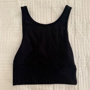 Lululemon black cropped align, high neck tank top size 6